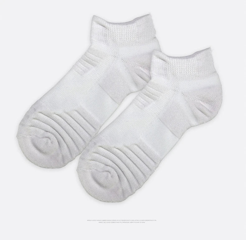 3 Pairs Breathable Mesh Athletic Terry Socks Cushioned Moisture-managing and Durable Reduces Foot for Running Hiking & Sports