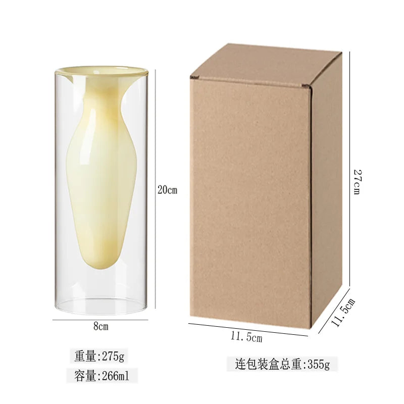Modern Double-layer Transparent Glass Vase