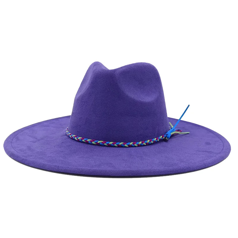 Gorras Para Hombres Three styles Suede Hat Water drop hat 9.5cm Wide Brim Fedora Hat Women's Autumn and Winter Felt Jazz Hat