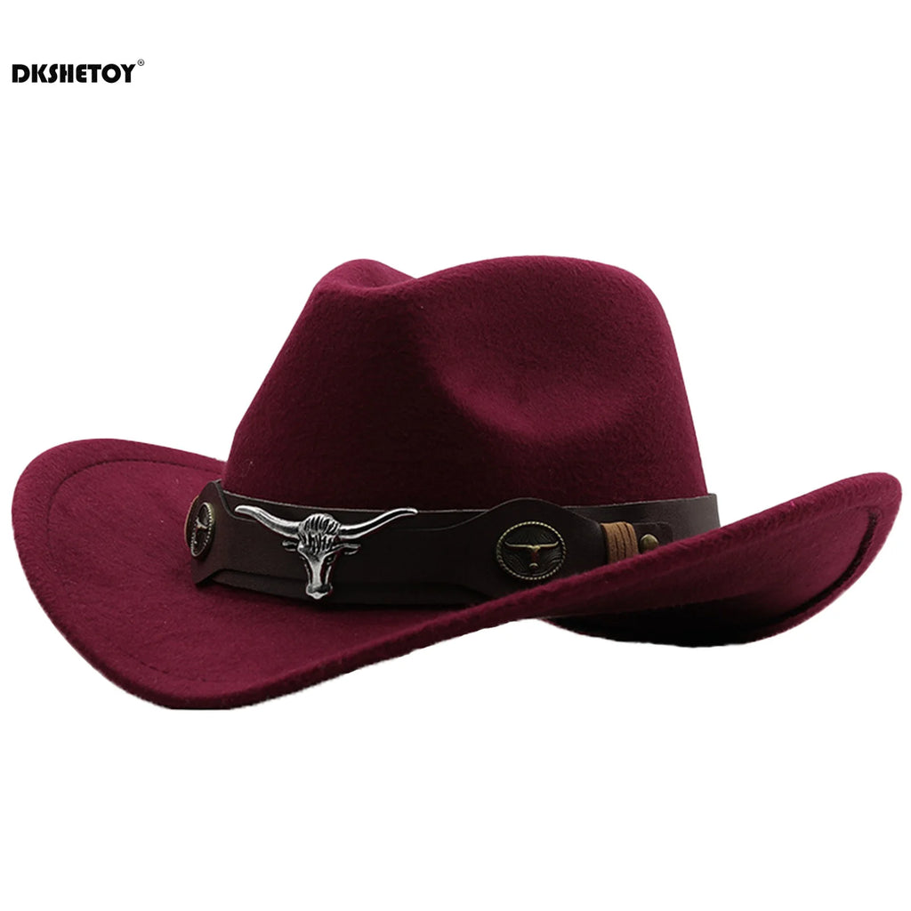 Fashion Cowboy Hats Wide Brim Cowboy Cowgirl Panama Hat with Retro Belt for Dress-Up Parties Costume
