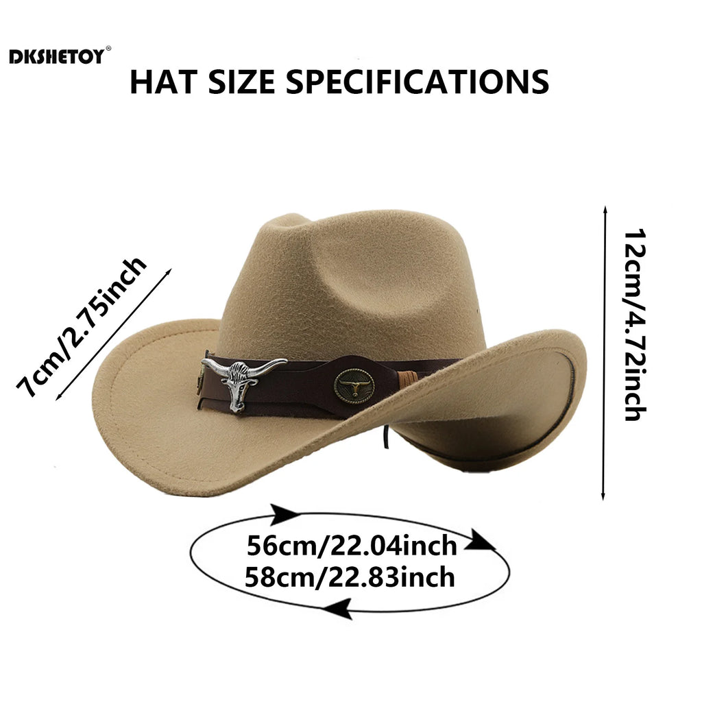 Fashion Cowboy Hats Wide Brim Cowboy Cowgirl Panama Hat with Retro Belt for Dress-Up Parties Costume
