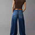 Vintage High Waist Baggy Wide Leg Jeans Casual Loose Denim Trousers