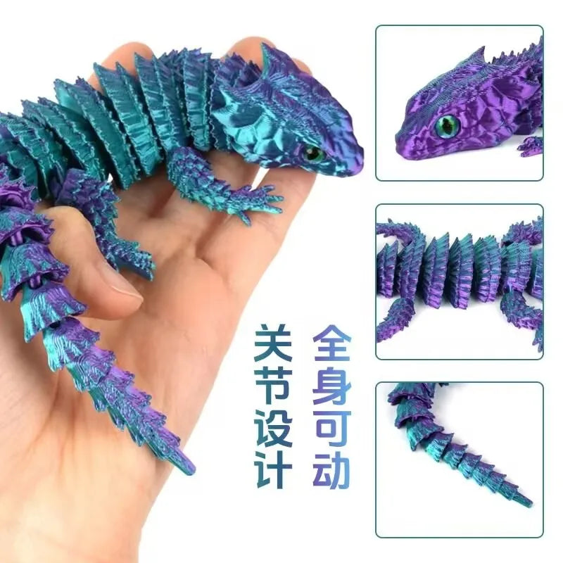 3D Printed Crocodile Articular Movable Funny Gifts Rotatable Office Home Desktop Decorations Crafts Decor Игрушки Для 3D-печати
