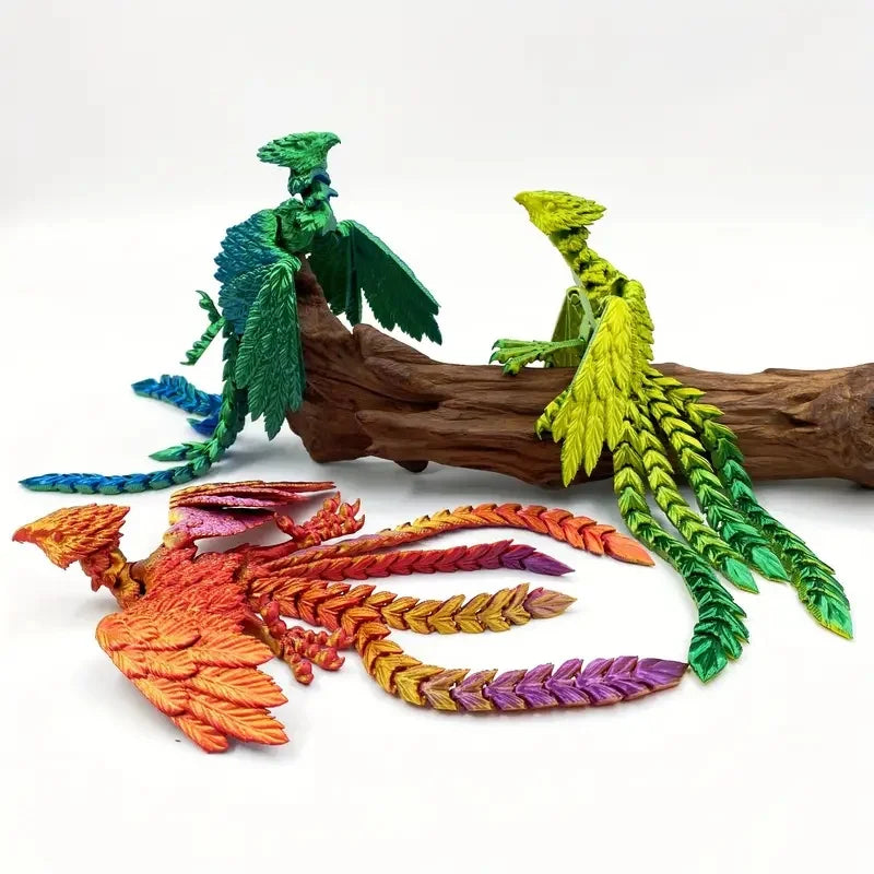 3D Printed Long Tail Phoenix Simulation Animal Model: Joint Movable Design – Perfect as Home Ornament & Engaging Children’s Toy