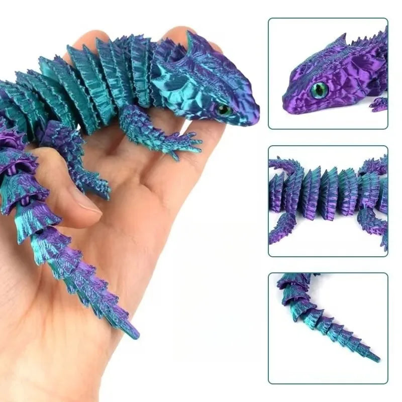 3D Printed Crocodile Articular Movable Funny Gifts Rotatable Office Home Desktop Decorations Crafts Decor Игрушки Для 3D-печати