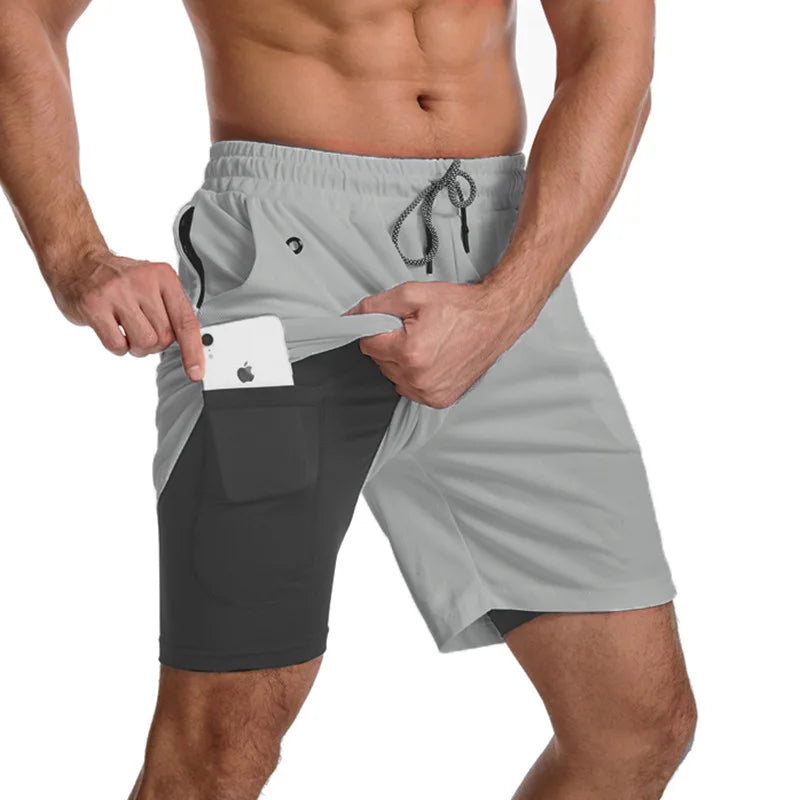 2025 Newest Running Shorts Men 2 in 1 Training Gym Shorts Fitness Men Joggers Jogging Summer Sports Shorts Workout Short Pants