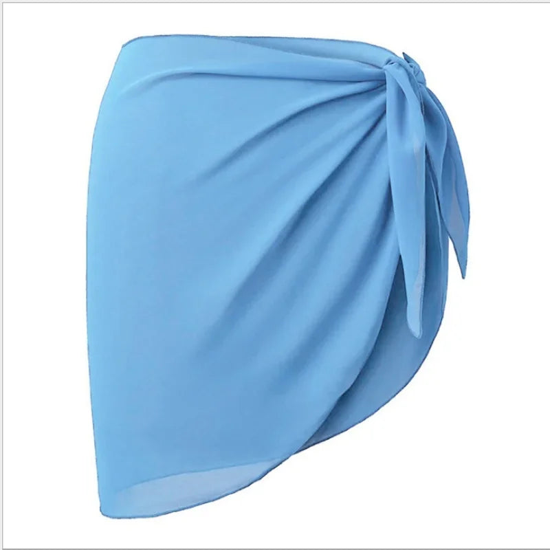 Pareo Scarf Bikini Cover-Ups Wrap for Women Chiffon Swimwear Cover Up Wraps Beach Sexy Skirts See-Through Scarf Cover Up Dress