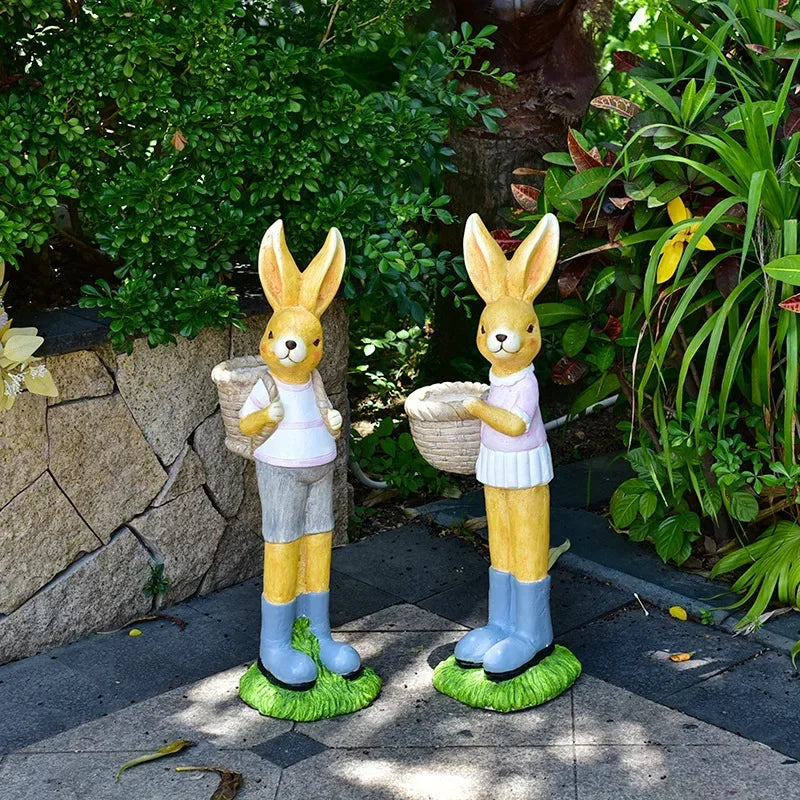 Cartoon Rabbit Flower Pot Creative Animal Sculpture Ornaments Garden Villa Landscape Bonsai Container Kindergarten Decorations