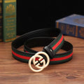 Fashion Men's Belt with Red and Green Fabric Letter Fashion Versatile Casual Denim Pants Smooth Buckle Casual Pants Belt