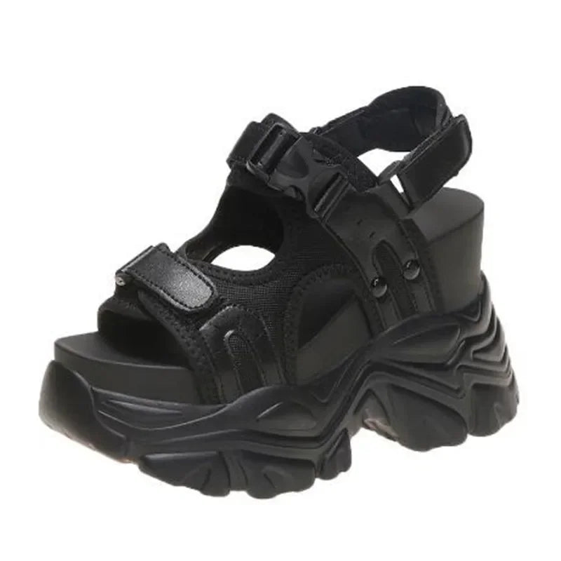 Brand Chunky Platform Sandals Women 10.5CM High Heels Sexy Open-toed Sandals Wedge Increased Shoes Ladies Beach Summer Sandalia