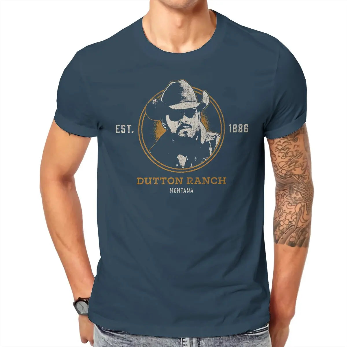 Yellowstone Dutton Ranch Montana Est 1886 Rip Wheeler Casual TShirt Yellowstones Dutton Ranch Creative Tops Casual T Shirt