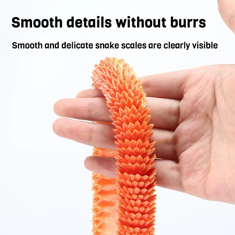 3D Printed Snake Movable Joint Fidget Toy Figurine Simulation Snake Office Desktop Ornament Gifts Crafts Figurines Miniatures