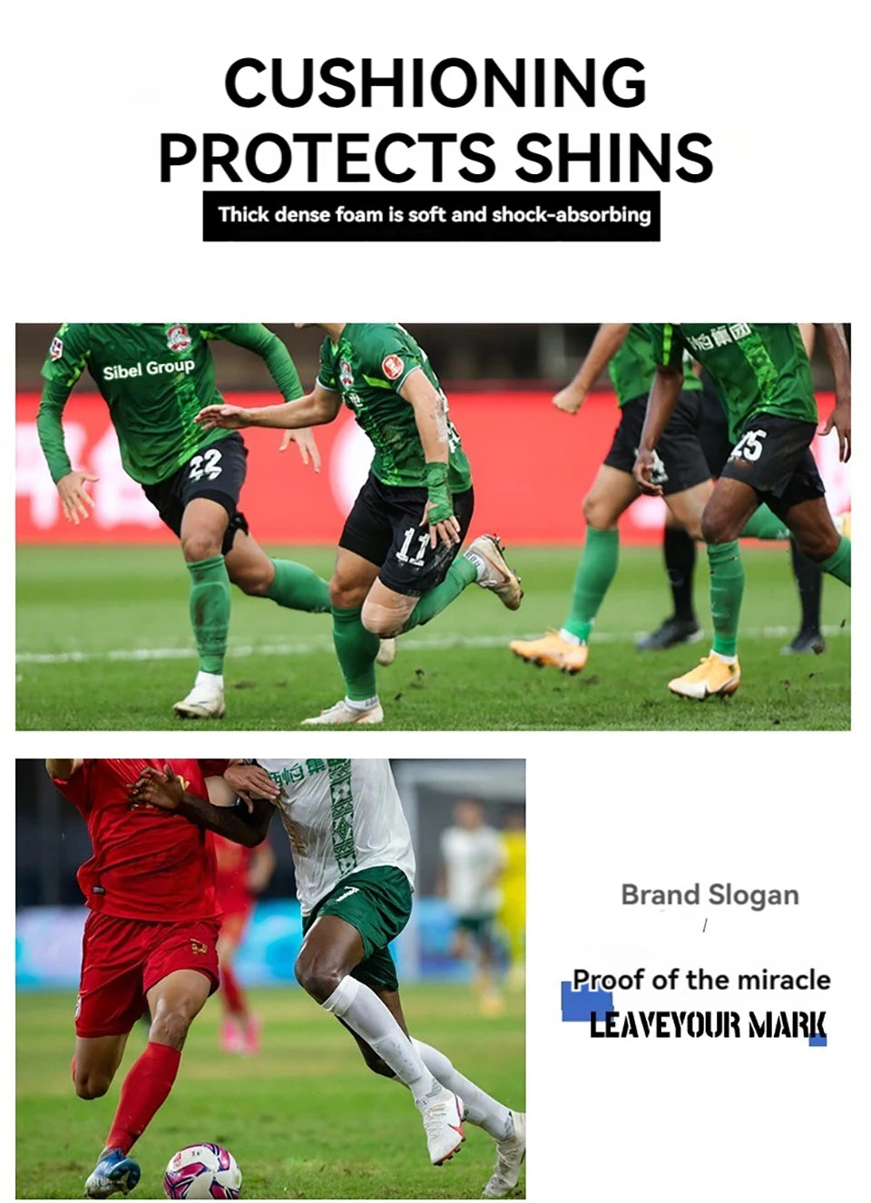 GOBYGO 1Pair Soccer Leg Warmers EVA material Match Training Sports Pads Plug-in Shin Guards Shin Protectors Calf Guard Inserts