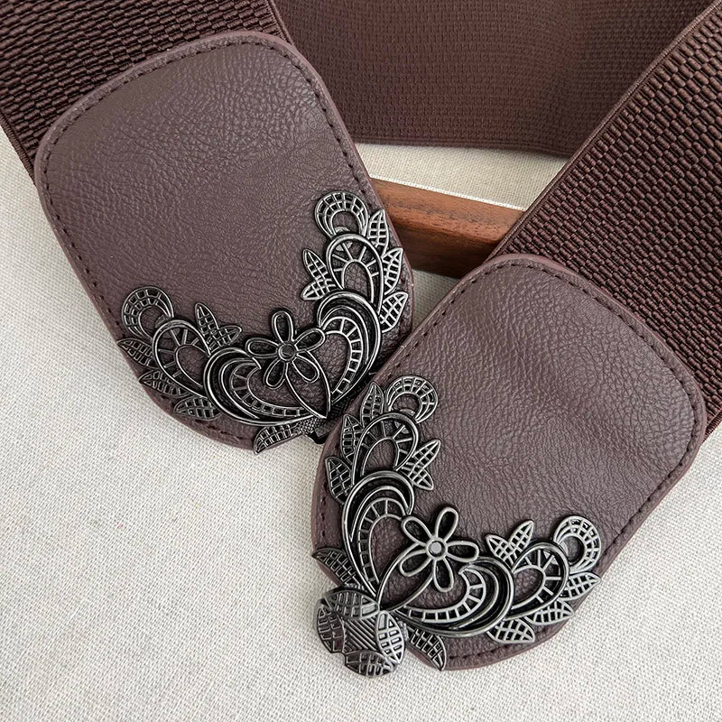 Women's belt with elastic waistband, decorative, simple skirt, versatile elastic coat, fashionable matching, dress, wide belt
