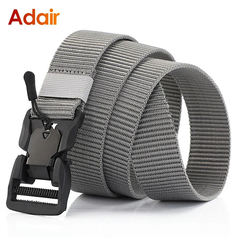 Man Belt Nylon Webbing  Working belt Casual belt men Magnetic Canvas Buckle Fabric Waist Belt Men's trousers Waistband HB050 ﻿