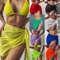 Women Chiffon Swimwear Cover Up Wraps Pareo Scarf Bikini Cover-Ups Wrap Beach Sexy Skirts See-Through Scarf Cover Up Dress