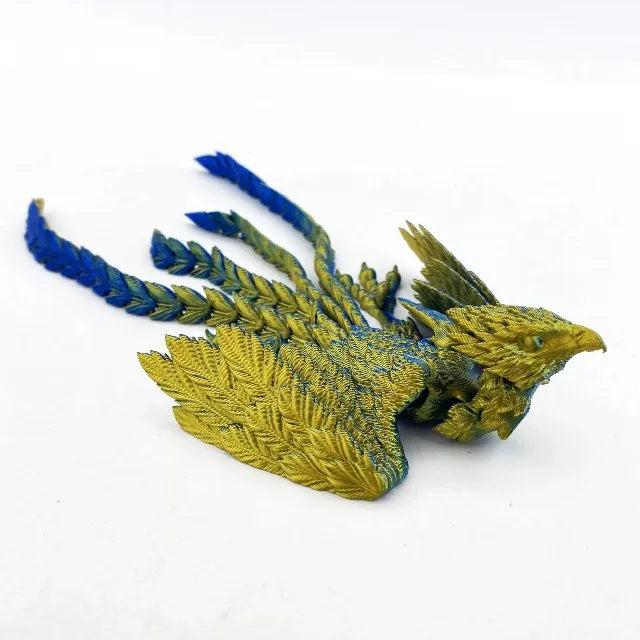 3D Printed Long Tail Phoenix Simulation Animal Model: Joint Movable Design – Perfect as Home Ornament & Engaging Children’s Toy