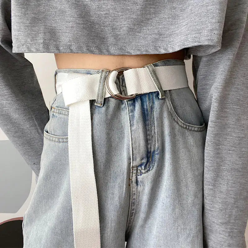 Belt for Men Women Universal Double Buckle Multifunctional Belts Unisex Fashion No Punching Waistband Jeans Decoration