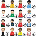 World Famous Football Players Figurine Messi Ronaldo Neymar Lewandowski Mini Action Building Block Model Toy Kids Gifts