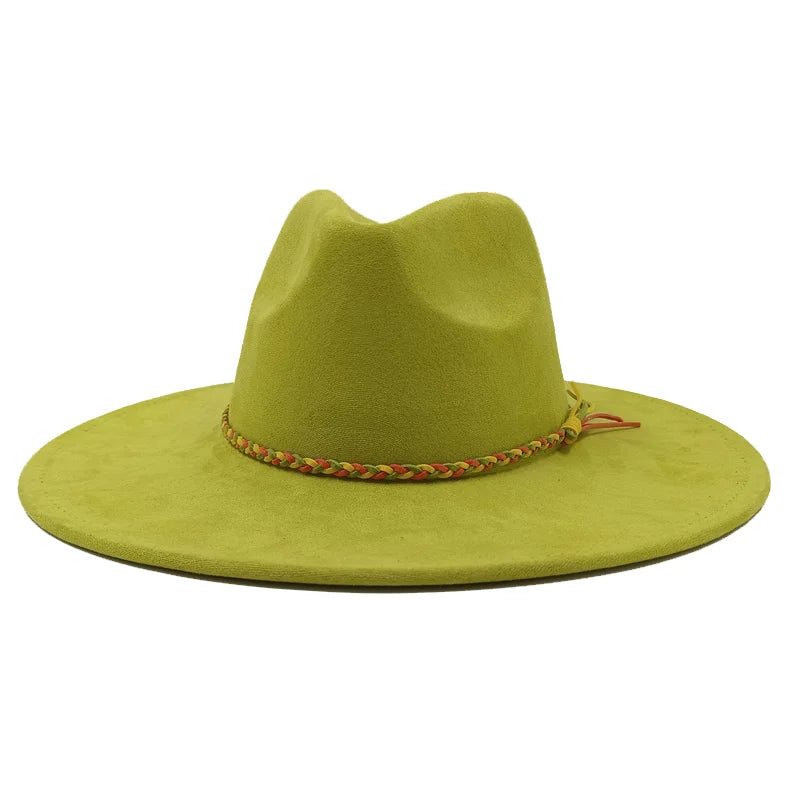 Gorras Para Hombres Three styles Suede Hat Water drop hat 9.5cm Wide Brim Fedora Hat Women's Autumn and Winter Felt Jazz Hat