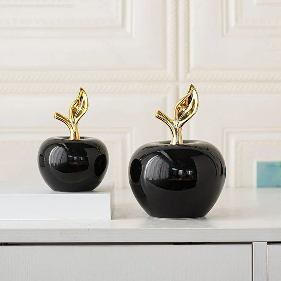 Classic European Style Ceramic Cute Funny Christmas Fruit Ornament Home Room Figurines Arts Crafts Desk Decor Statues Sculpture