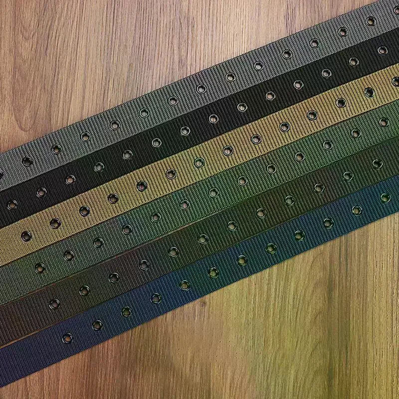 Men's Belt Porous Canvas Pin Buckle Leather Belt Outdoor Sports Belt Women's Trendy Eyelet Belt With Jeans Belt For Men Women