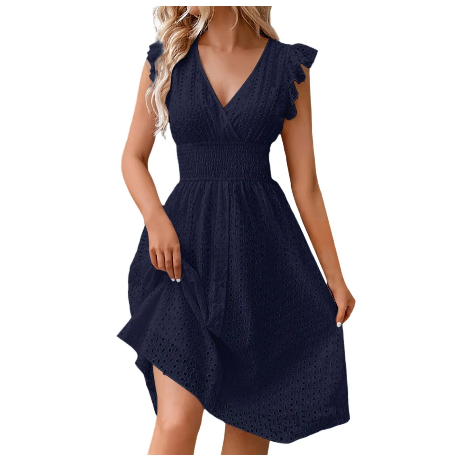 Women's Sexy V-Neck Flare Mini Dress – Summer Vacation Outfit