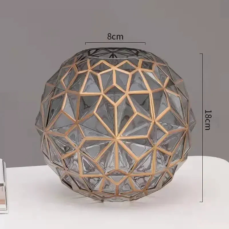 Light Luxury Nordic Glass Vase Living Room Decoration