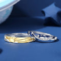 European S925 Sterling Silver AAA CZ Sun And Stars Couple Open Ring For Women Men Birthday Wedding