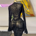 Women's clothing 2025 spring new style temperament semi high collar lace long sleeved waisted hip one-step skirt long skirt