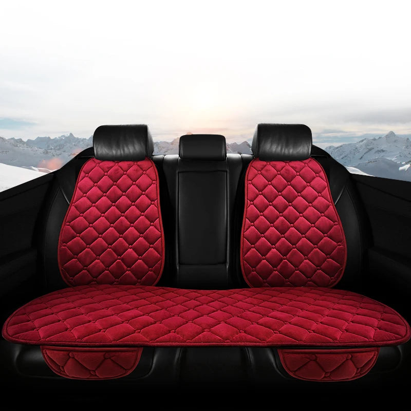 Car Seat Cover Protector Universal Winter Warm Auto Seat Cushion Rear Seat Cushion Protection Covers Back Cushion Three Piece