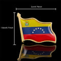 Venezuela Fashion Flag Pin Brooch Waving National Flag Style Flag Badge Brooch W/ Butterfly Clip Safety Pins