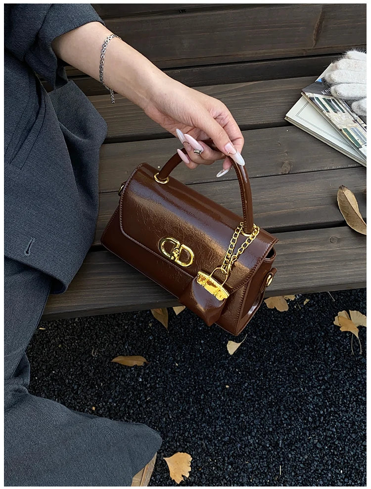 Famous Designer Leather Shoulder Bag For Women - Classic Elegant Handbag Messenger Bag Ladies Luxury Brand
