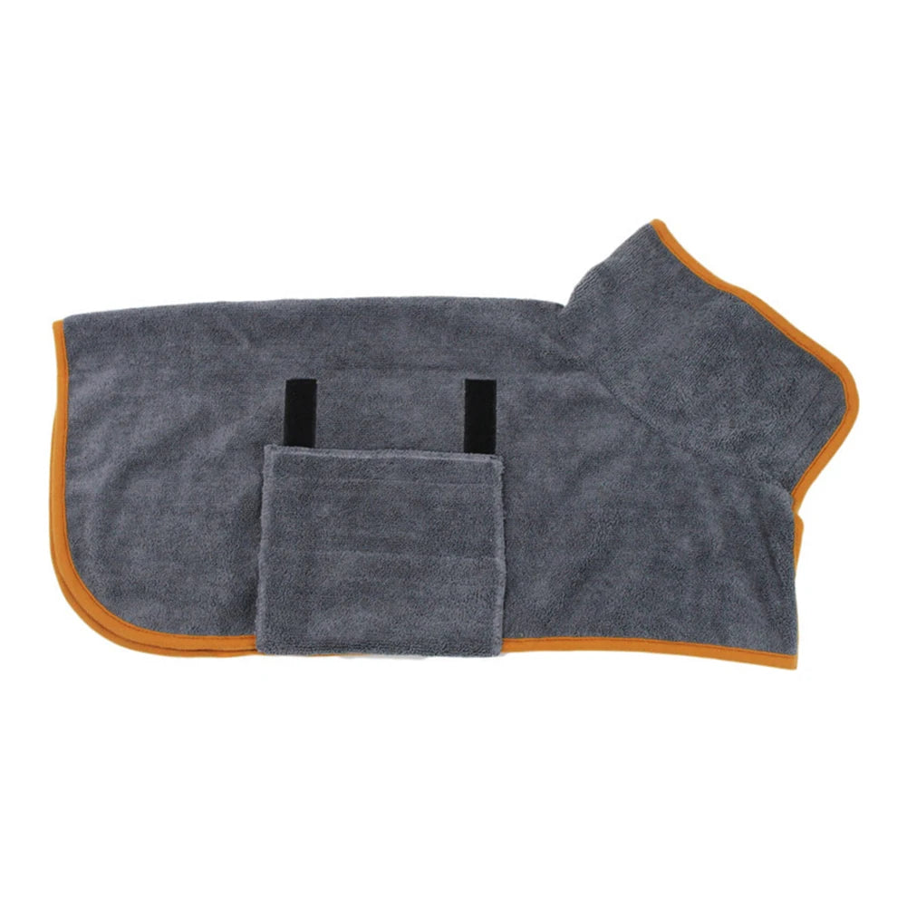 Dog Bathrobe Towel Pet Drying Coat Clothes Adjustable Pet Towel For Large Medium Small Dogs Cat Microfiber Absorbent Beach Towel