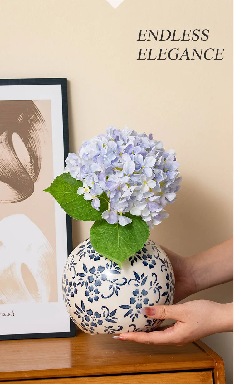 Blue and White Porcelain Vase Flower Arrangement