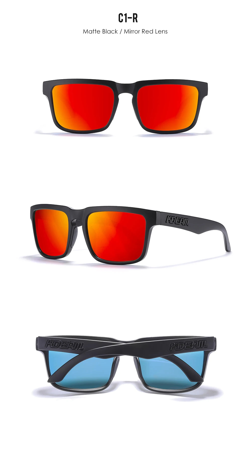 KDEAM Men's Square Sunglasses