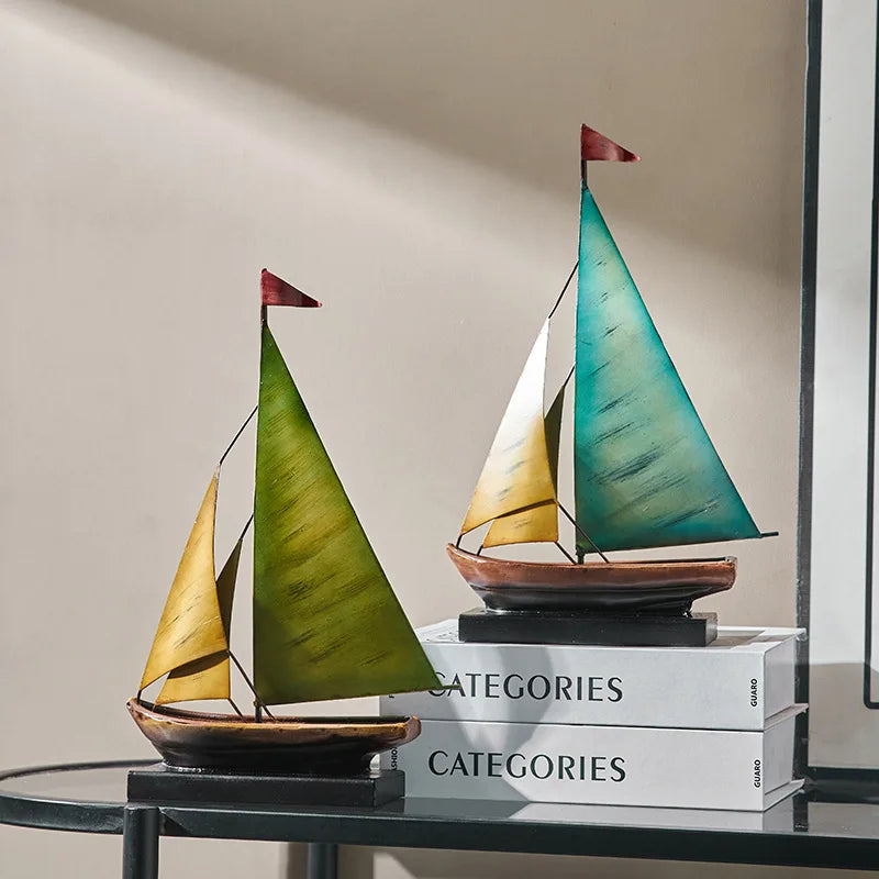 Creative Sailboat Model Ornament, Luxury Decor for Living Room TV Cabinet Bar Office Desk Decoration Home Decoration Accessories