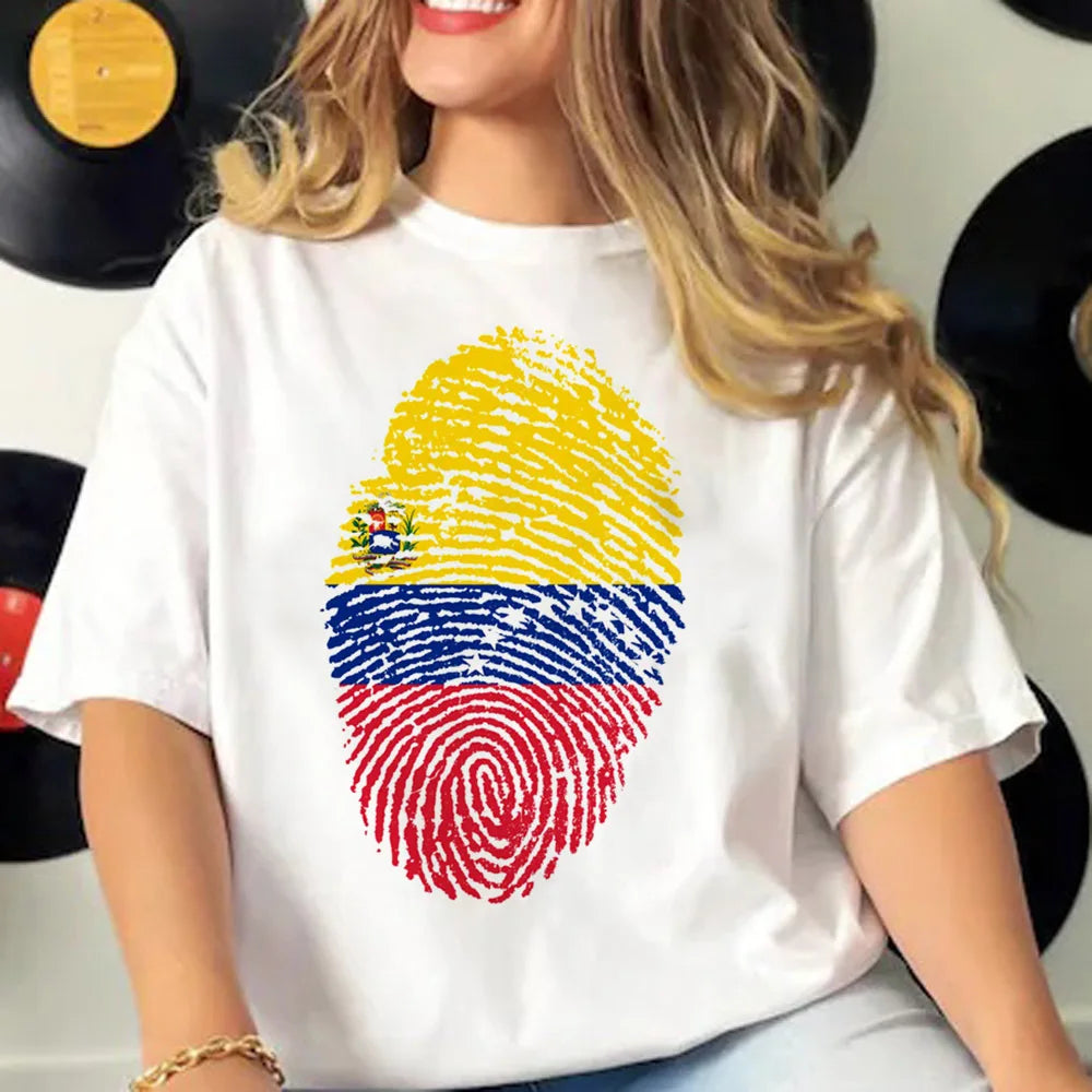 Venezuela t-shirts women crew neck streetwear patterned t shirt girl streetwear clothes