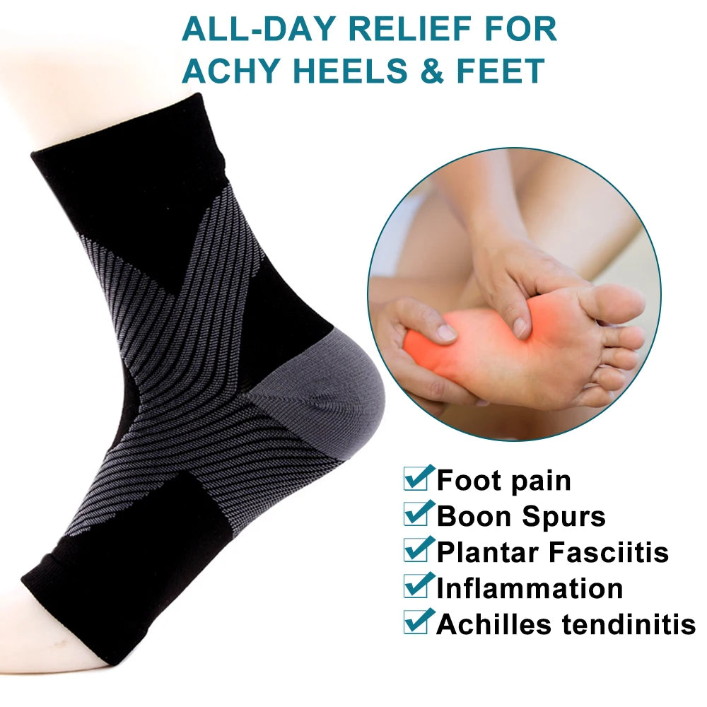 1 Pair Nano Socks Neuropathy Socks Compression Sleeve For Ankle For Swelling,Plantar Fasciitis,Sprain, Neuropathy, For Women/Men