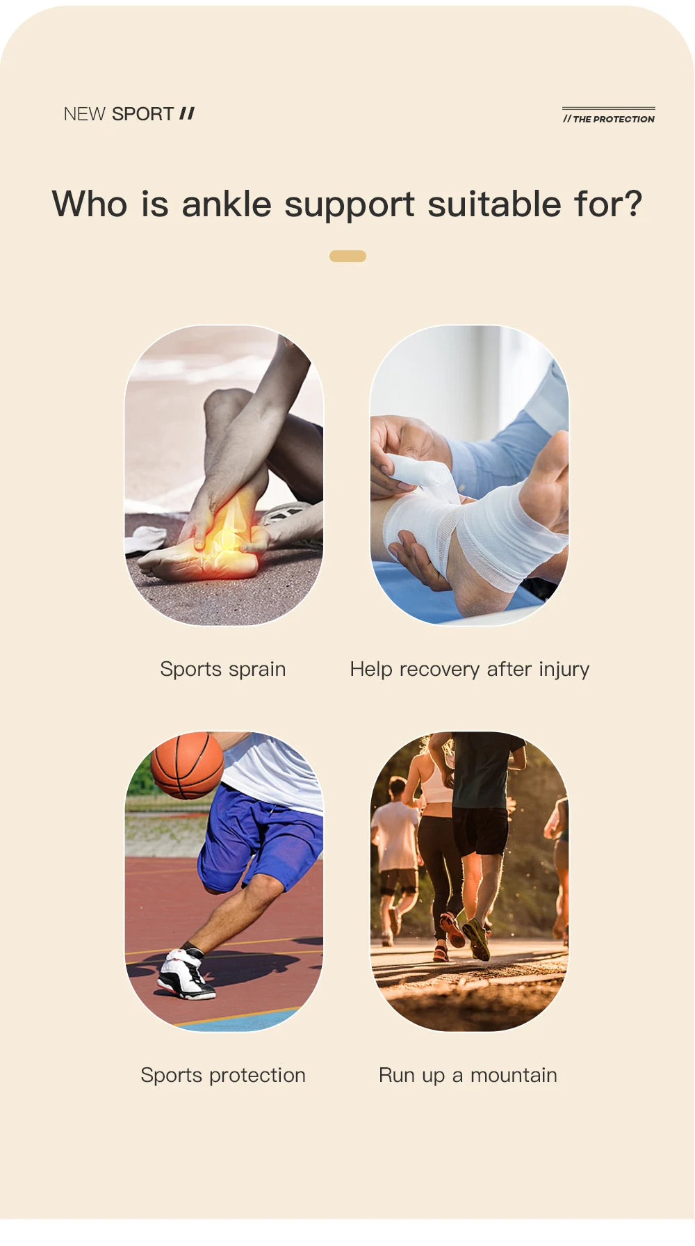 1Pcs Copper Ankle Brace,Infused Ankle Support Compression Sleeve for Men Women,for Foot Pain,Sprained Ankle,Recovery,sports