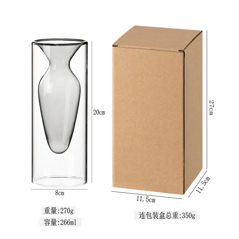 Modern Double-layer Transparent Glass Vase