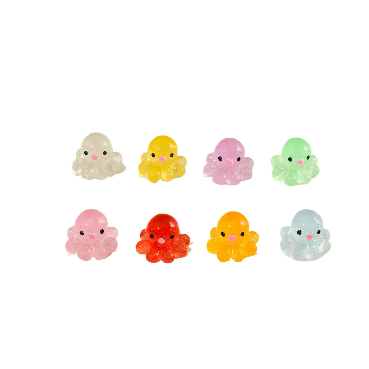 10 Pcs Glow-in-the-dark Cute Octopus Resin Desktop Decorations Ornaments