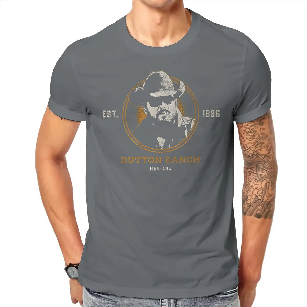 Yellowstone Dutton Ranch Montana Est 1886 Rip Wheeler Casual TShirt Yellowstones Dutton Ranch Creative Tops Casual T Shirt