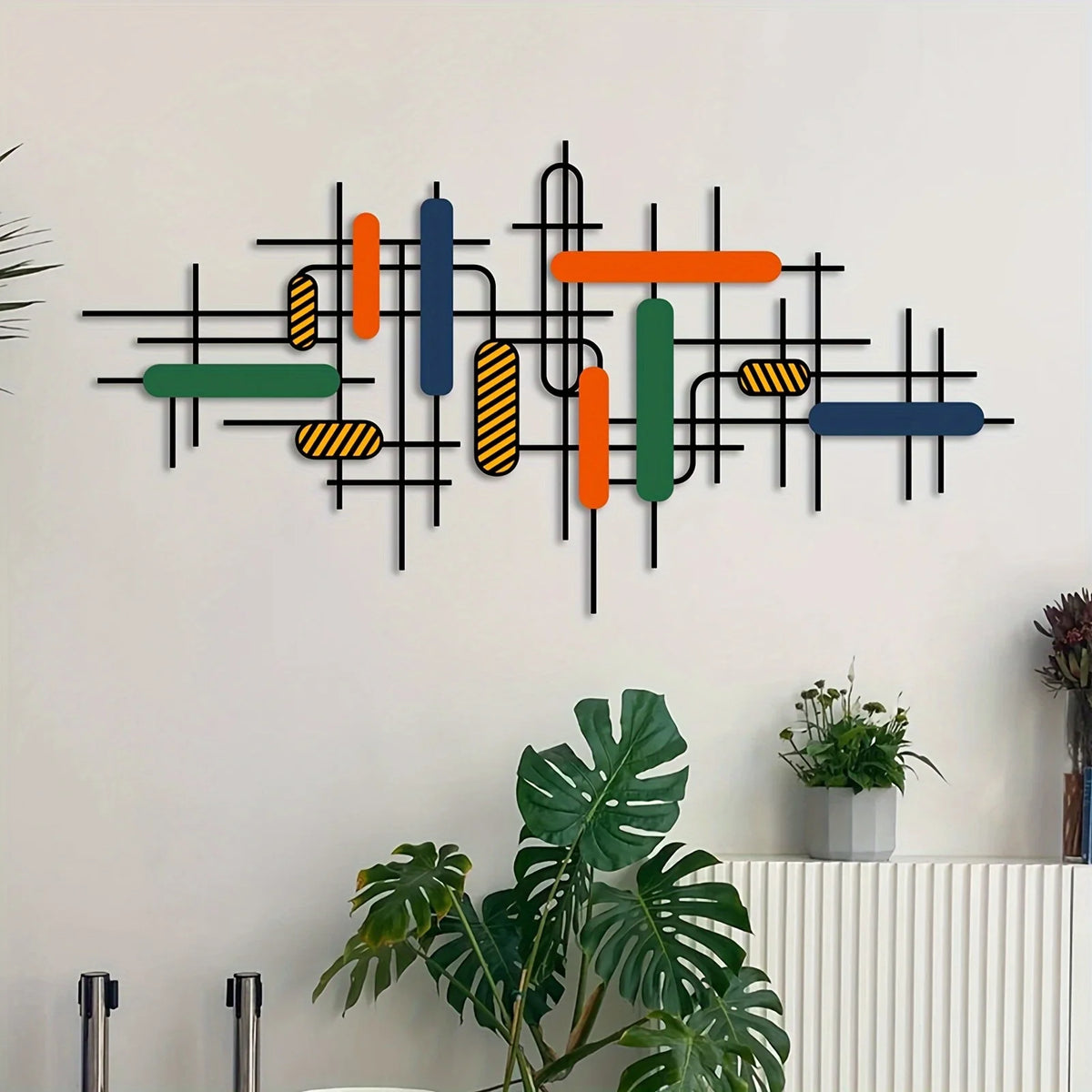 A Modern Luxury Style Colorful Metal Wall Art Piece, Wall Decoration for Living Room and Bedroom, Abstract Wall Decor, Geometric Wall Art, Medieval Decorations, Statue Wall Decor