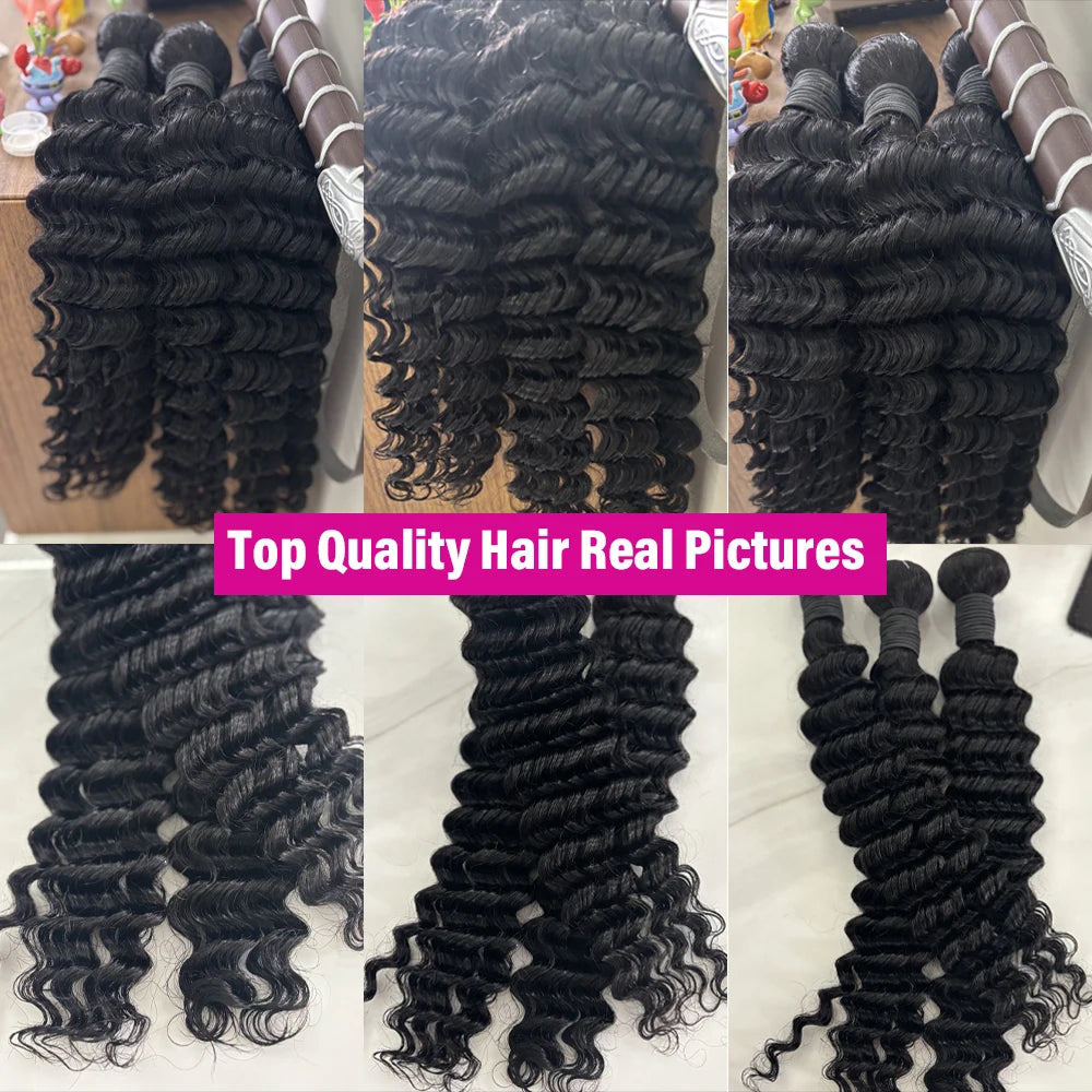 Deep Wave Hair Bundles 20-24 Inch – 12A Human Hair Extensions
