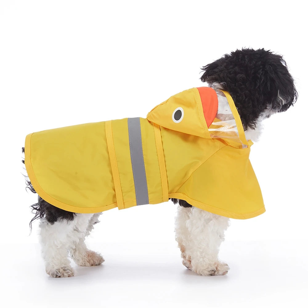 Fashionable Reflective Pet Dog Raincoat Cute Animal Raincoat Pet Hooded Waterproof Jacket Clothes Dog Clothes for Big Dogs