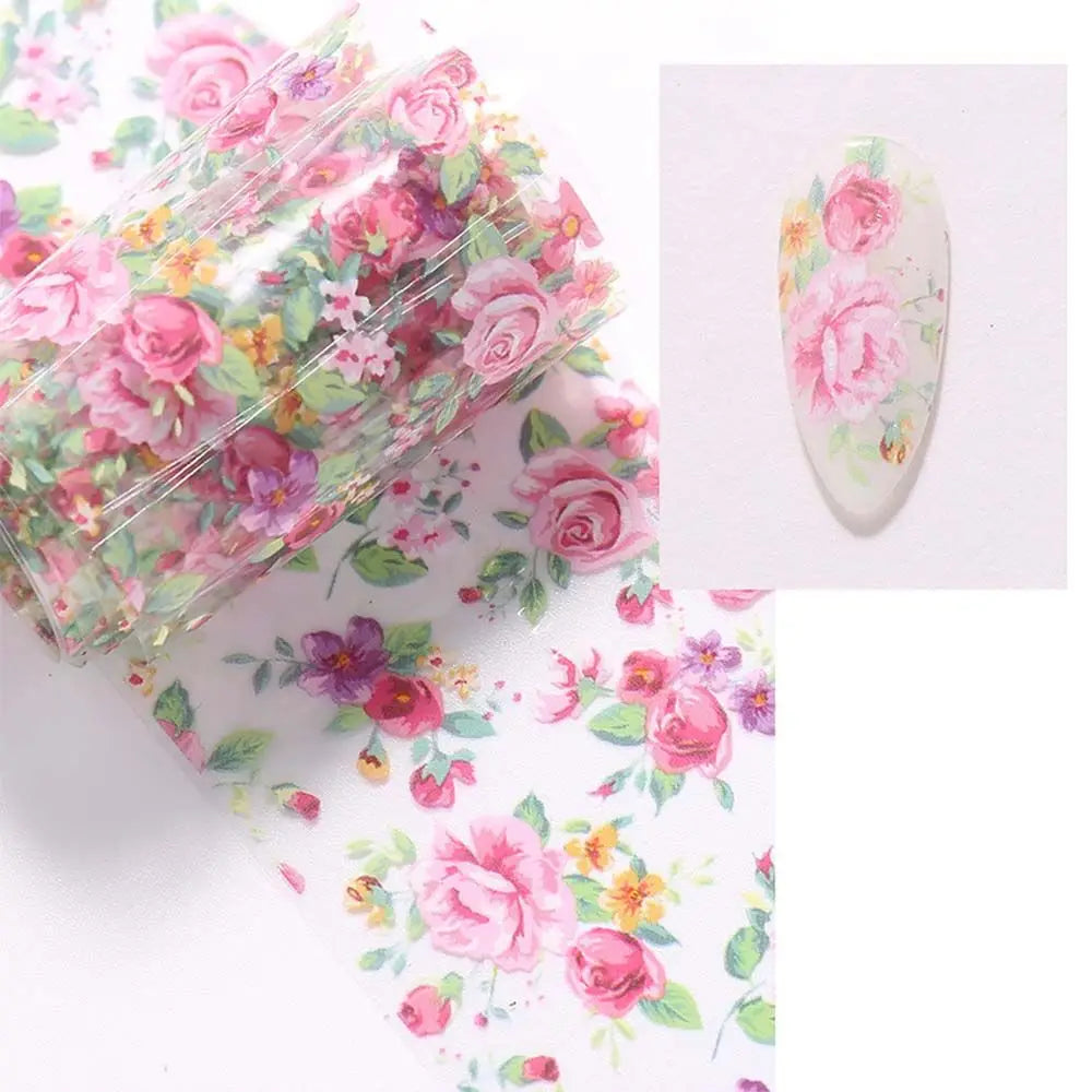 Nail Art Accessories Full Wraps Sliders Holographic Nails Decals Flower Nail Foils Floral Nails Stickers Transfer Paper Decals