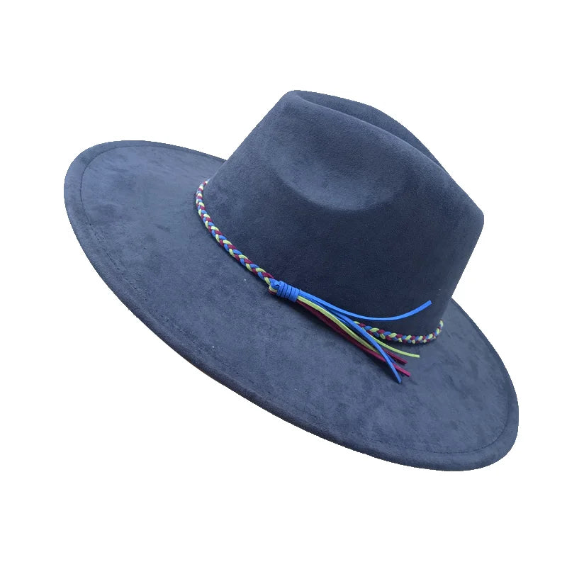 Gorras Para Hombres Three styles Suede Hat Water drop hat 9.5cm Wide Brim Fedora Hat Women's Autumn and Winter Felt Jazz Hat