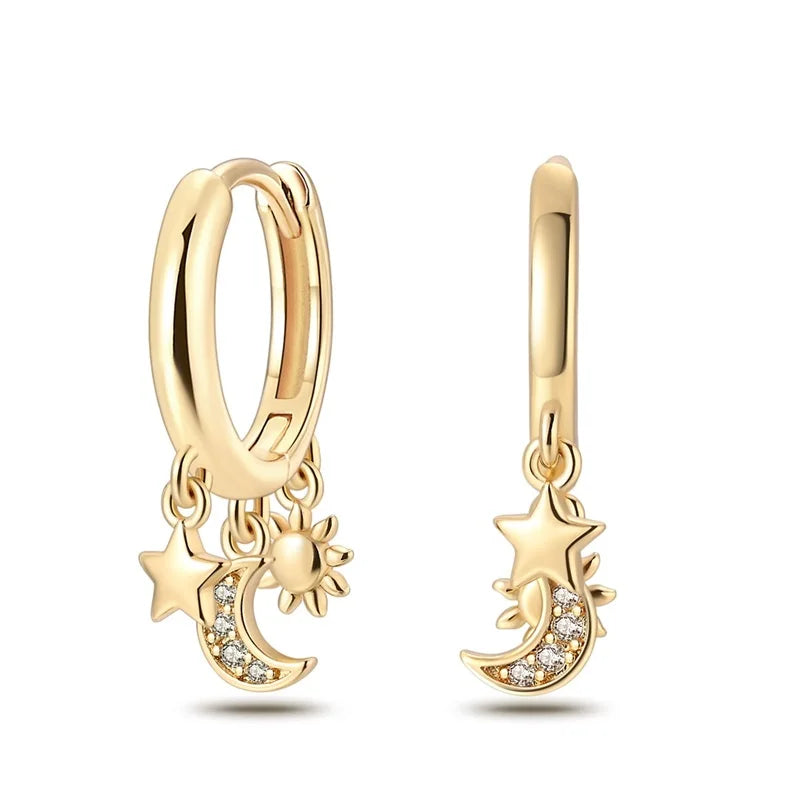925 Silver Pearl Bee Star Moon Earrings – Trending Fashion Jewelry Gift