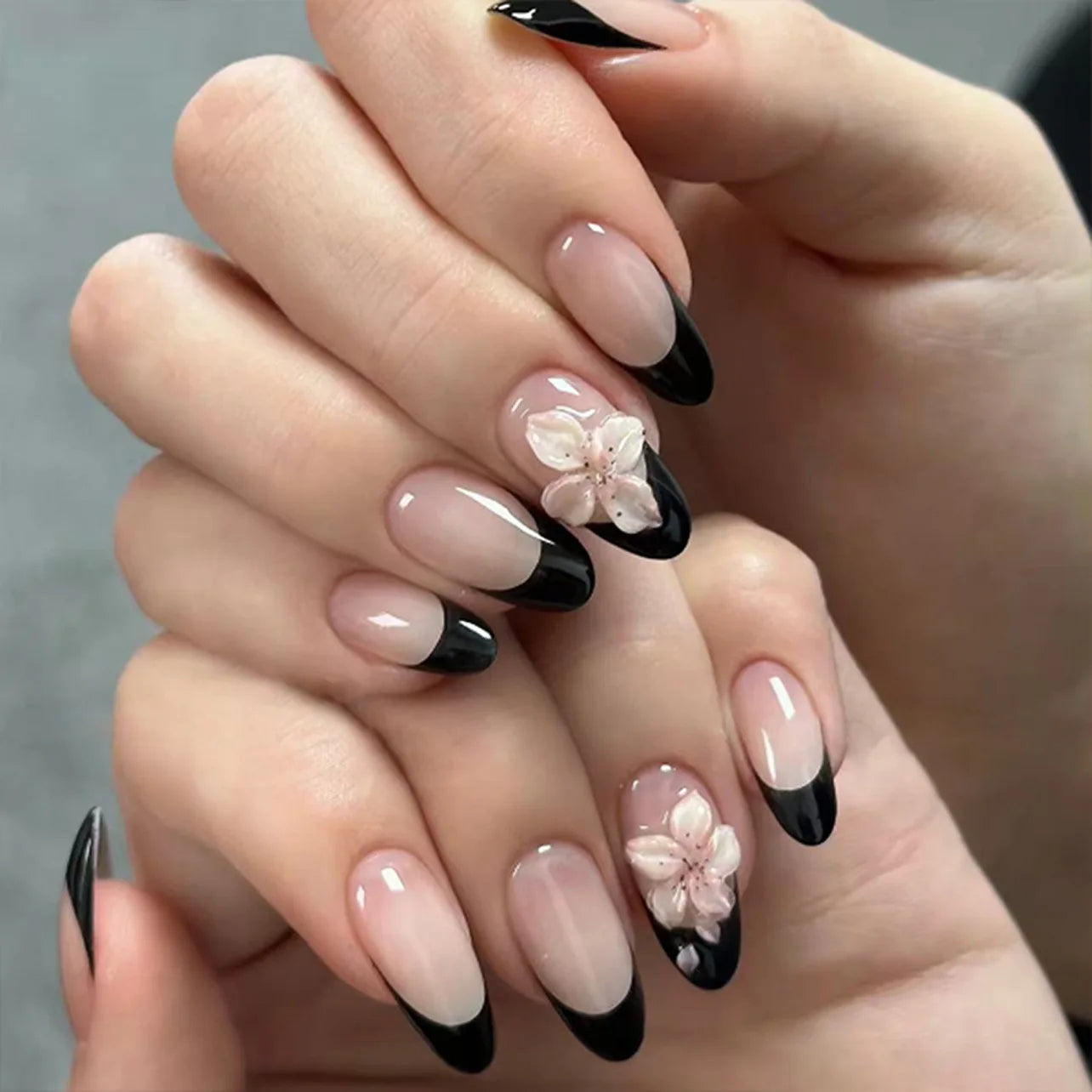 Autumn Matte Press-On Nails | 24pcs Rose Leaf Almond | Full Cover Acrylic Nail Tips with Glue